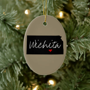 Kansas Town Ceramic Ornament