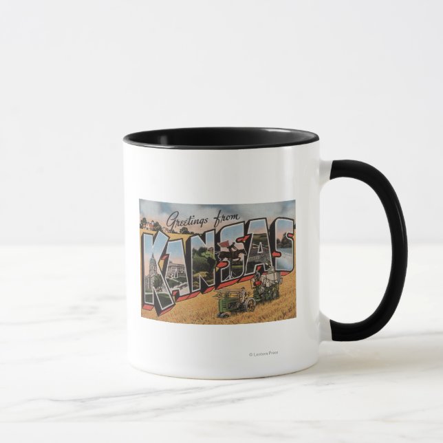 Kansas (Tractor & Hay Bailer Scene) Mug (Right)