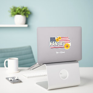 Kansas United States Retro State Map Vintage USA Sticker