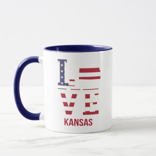 Kansas USA State Love Mug