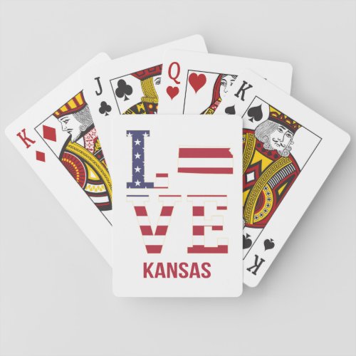 Kansas USA State Love Poker Cards
