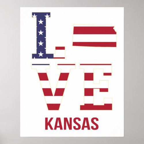 Kansas USA State Love Poster