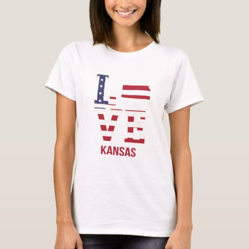 Kansas USA State Love T_Shirt