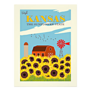 Kansas vintage travel photo print