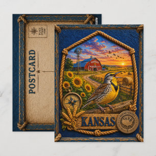 Kansas Vintage Travel Postcard