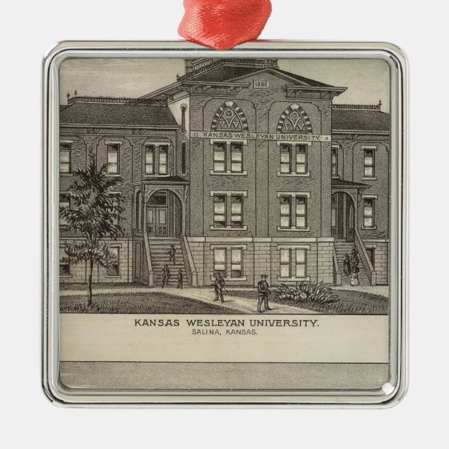 Kansas Wesleyan University Metal Ornament (Front)