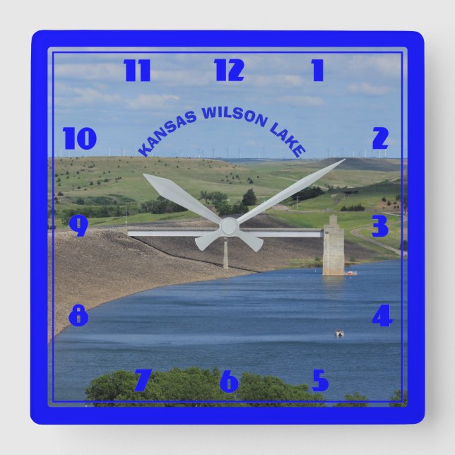 Kansas Wilson Lake with blue water  CLOCK (Front)