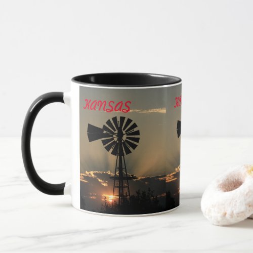 Kansas Windmill Sunset Mug