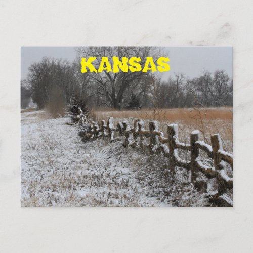 Kansas Winter Wonder Land Post Card Postcard