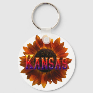 Kansas with Sunflower Keychain