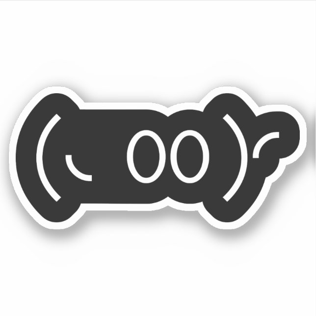 Kaomoji Ghost Japanese Emoticon Sticker (Front)