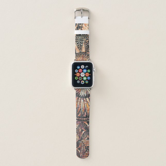 Kapa Primitive Hawaiian Tattoo Tapa Apple Watch Band (Front)