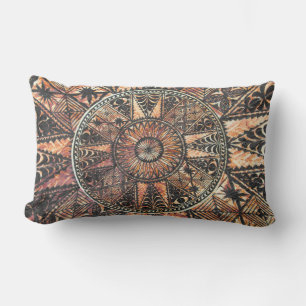 Kapa Primitive Hawaiian Tattoo Tapa Lumbar Pillow