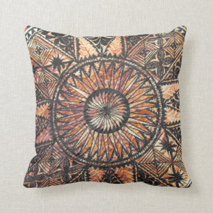 Kapa Primitive Hawaiian Tattoo Tapa Throw Pillow