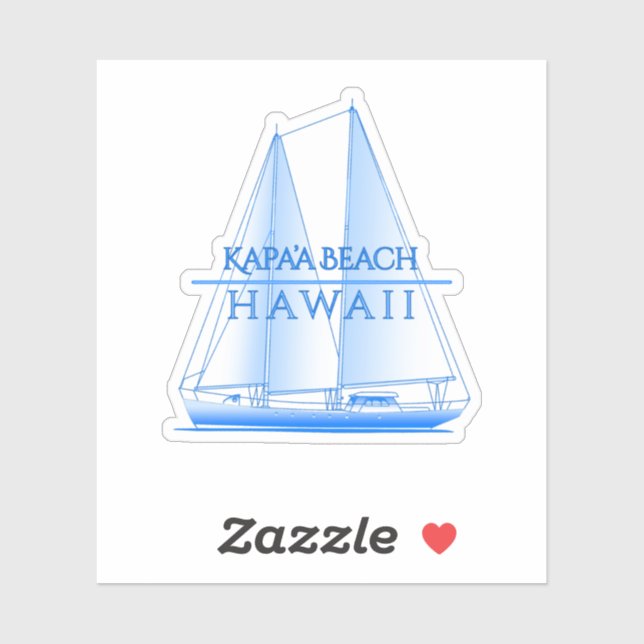 Kapa'a Beach Coastal Nautical Sailing Sailor Sticker (Sheet)