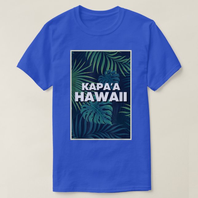 Kapaa Hawaii Beaches Palm Leaves Summer Art  T-Shirt (Design Front)