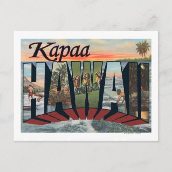Kapaa  Hawaiilarge Letter Sceneskapaa  Hi Postcard by LanternPress at Zazzle