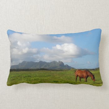 Kapaa Horses - Kauai Hawaii Lumbar Pillow by TheAlohaState at Zazzle