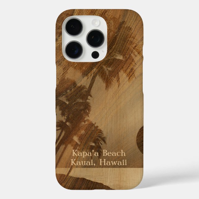 Kapaa Sunset Hawaiian Faux Koa Wood Case-Mate iPhone Case (Back)
