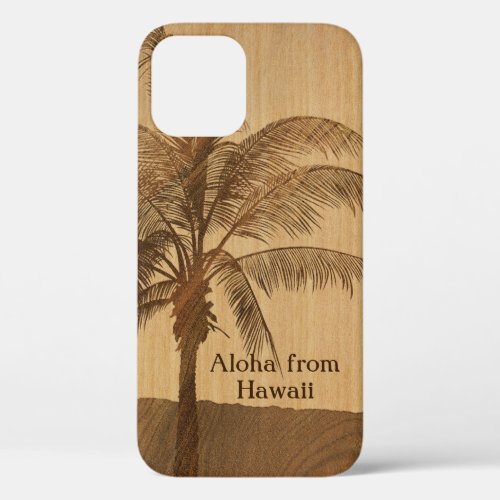 Kapaa Sunset Hawaiian Faux Koa Wood iPhone 12 Pro Case