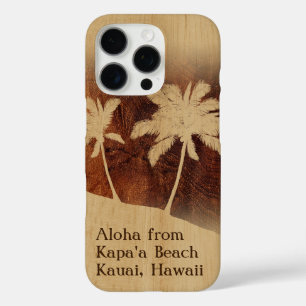 Kapaa Sunset Hawaiian Faux Koa Wood iPhone 16 Pro Case