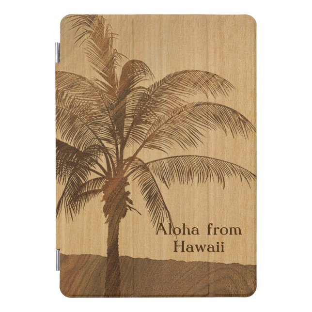 Kapaa Sunset Hawaiian Faux Koa Wood iPad Covers (Front)