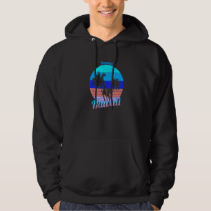 Kapaau Hawaii Retro Tropical Palm Trees Vacation Hoodie