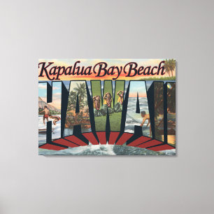 Kapalua Bay Beach, Hawaii - Large Letter Scenes Canvas Print