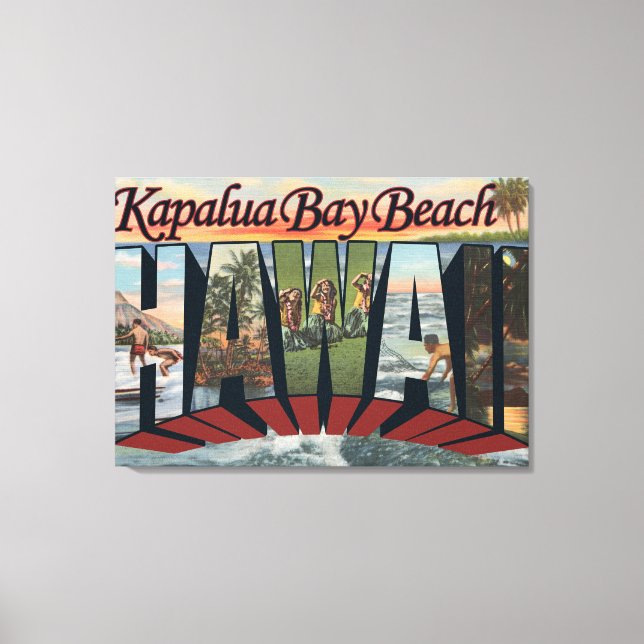 Kapalua Bay Beach, Hawaii - Large Letter Scenes Canvas Print (Front)