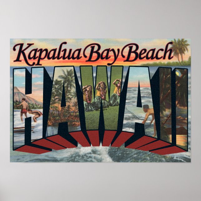 Kapalua Bay Beach, Hawaii - Large Letter Scenes Poster (Front)