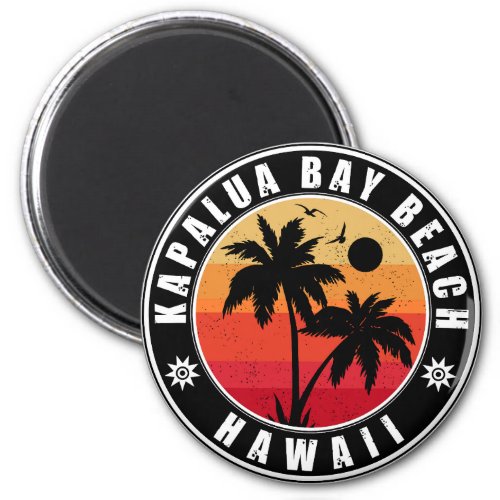 Kapalua Bay Hawaii Retro Palm Trees 60s Souvenirs Magnet
