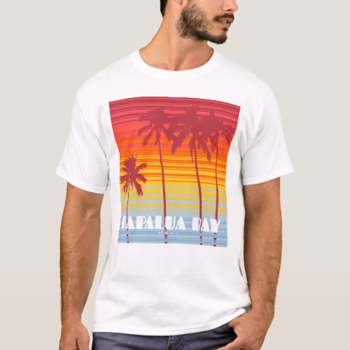 Kapalua Bay Maui Hawaii 80s Retro Sunset Stripes T_Shirt