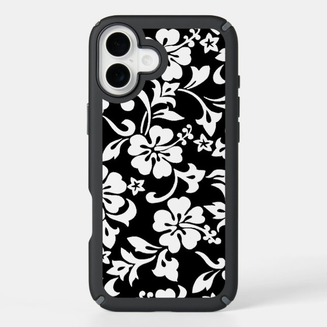 Kapalua Pareau Hawaiian Hibiscus Black Speck iPhone Case (Front)