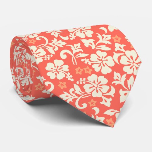 Kapalua Pareau Hawaiian Hibiscus Two_Sided Printed Neck Tie