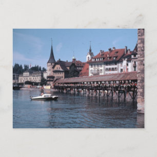 Kapellbrücke (Chapel Bridge), Lucerne Swtizerland Postcard