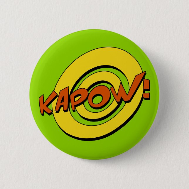 Kapow Comic Book Badge Pinback Button (Front)