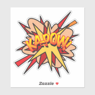 KAPOW Fun Retro Comic Book Pop Art Sticker
