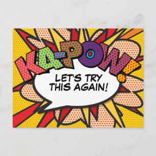 KAPOW Postponed Change of Date Comic Book Pop Art Postcard