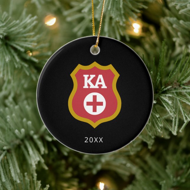Kappa Alpha Badge Ceramic Ornament (Tree)