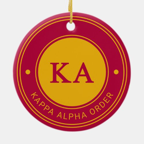 Kappa Alpha Order  Badge Ceramic Ornament