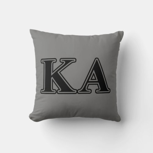 Kappa Alpha Order Black Letters Throw Pillow