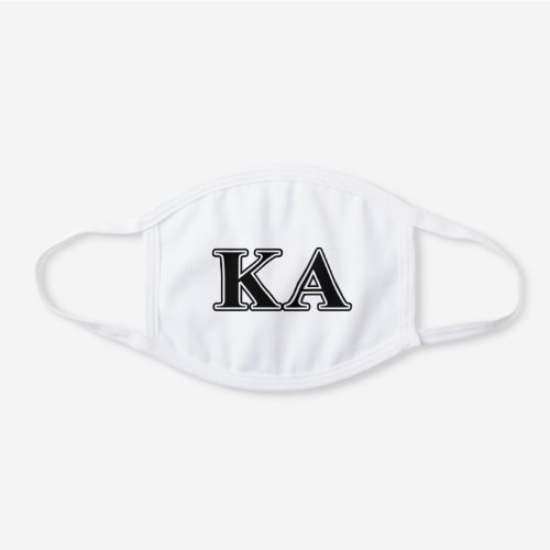 Kappa Alpha Order Black Letters White Cotton Face Mask