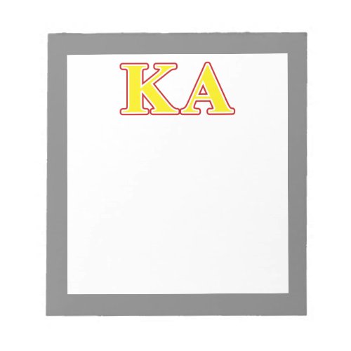 Kappa Alpha Order Red and Yellow Letters Notepad