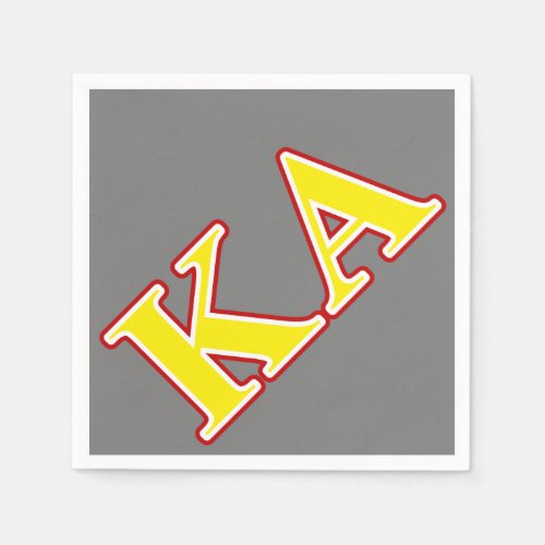 Kappa Alpha Order Red and Yellow Letters Paper Napkins