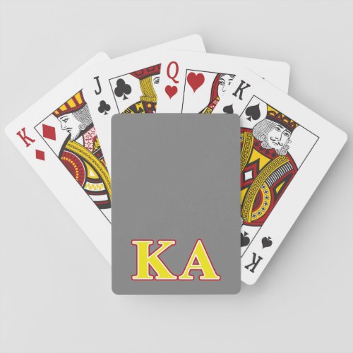 Kappa Alpha Order Red and Yellow Letters Playing Cards