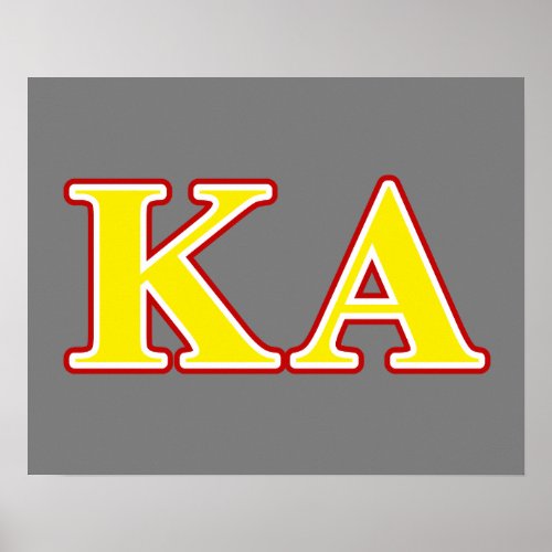 Kappa Alpha Order Red and Yellow Letters Poster