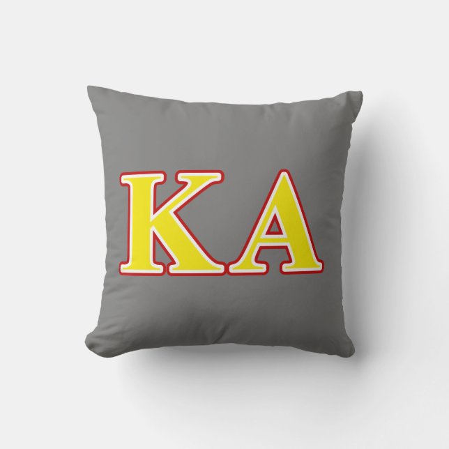 Kappa Alpha Order Red and Yellow Letters Throw Pillow (Front)