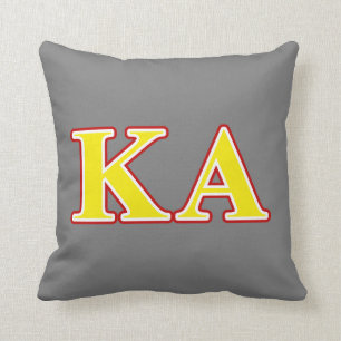 Kappa Alpha Order Red and Yellow Letters Throw Pillow