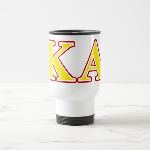 Kappa Alpha Order Red and Yellow Letters Travel Mug