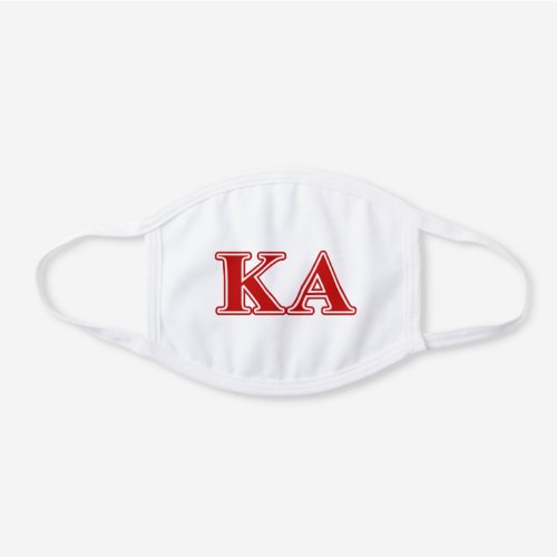 Kappa Alpha Order Red Letters White Cotton Face Mask